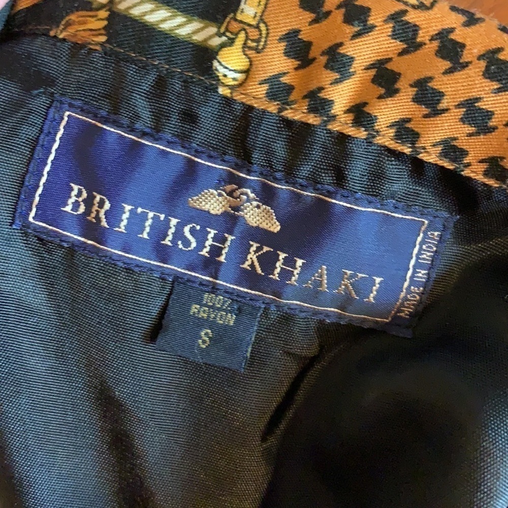 Vintage British Khaki equestrian theme full zip vest Size Small - Picture 7 of 11
